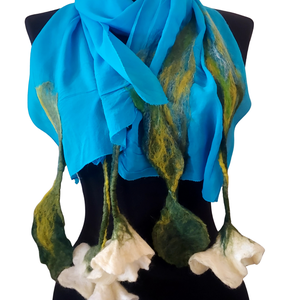 Eșarfă (mătase-lana) - îmbrăcăminte și modă - eșarfe, pălării, fularuri - eșarfe - Artynos.ro