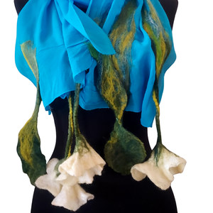 Eșarfă (mătase-lana) - îmbrăcăminte și modă - eșarfe, pălării, fularuri - eșarfe - Artynos.ro