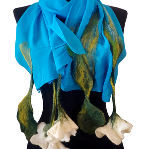 Eșarfă (mătase-lana) - îmbrăcăminte și modă - eșarfe, pălării, fularuri - eșarfe - Artynos.ro