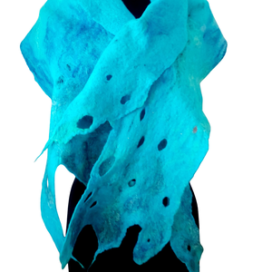 Eșarfă de mătase naturala împaslita  - îmbrăcăminte și modă - eșarfe, pălării, fularuri - șal, eșarfă de cap - Artynos.ro