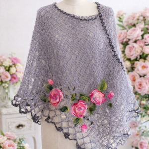 Poncho cu flori , Imbracaminte si moda, Haine dama, Poncho, Fetruire, ARTYNOS