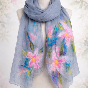 Esarfa de matase naturala impaslita  - Artynos.ro