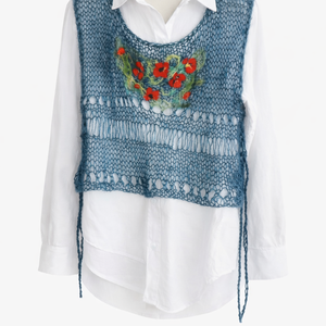 Vesta tricotata si impaslita cu maci de lana , Imbracaminte si moda, Haine dama, Tunica, Fetruire, ARTYNOS