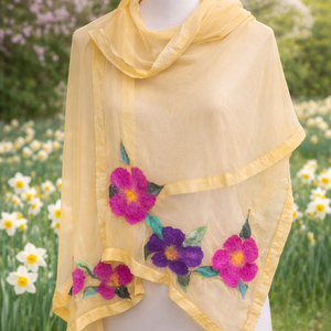 Esarfa de matase naturala impaslita  - Artynos.ro