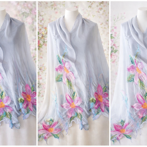 Eșarfă de mătase naturala împaslita  - îmbrăcăminte și modă - eșarfe, pălării, fularuri - bandă pentru cap - Artynos.ro