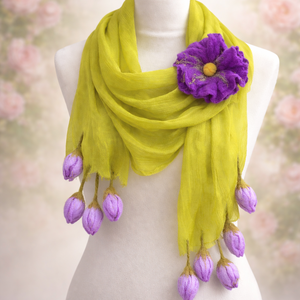 Esarfa de matase naturala impaslita  - Artynos.ro