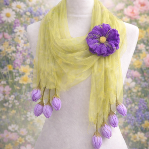 Eșarfă de mătase naturala împaslita  - îmbrăcăminte și modă - eșarfe, pălării, fularuri - eșarfe - Artynos.ro