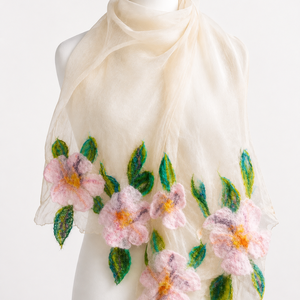 Esarfa de matase naturala ...handmade - îmbrăcăminte și modă - eșarfe, pălării, fularuri - eșarfe - Artynos.ro