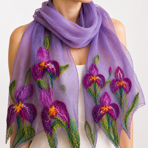 Esarfa de matase naturala ...handmade - îmbrăcăminte și modă - eșarfe, pălării, fularuri - eșarfe - Artynos.ro