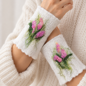 Mansete impaslite , Accesorii nunta, Bijuterii mireasa, Mansete nunta si ace de cravata, Fetruire, Mansete impaslite din lana merinos foarte fina combinata cu fibre de matase naturala , ARTYNOS