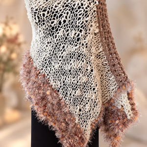 Poncho tricotat din fire combinate  - îmbrăcăminte și modă - haine damă - poncho - Artynos.ro