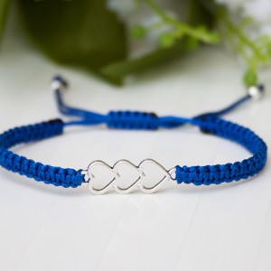Bratara macramé impletita - Hearts albastru inchis, , , ARTYNOS