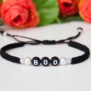 Bratara macramé impletita - Halloween BOO negru/portocaliu, , , ARTYNOS