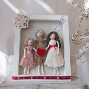Cadou de Ziua Mamei pentru bunica - Personalizabil 3D Macrame Family Picture -  - Artynos.ro