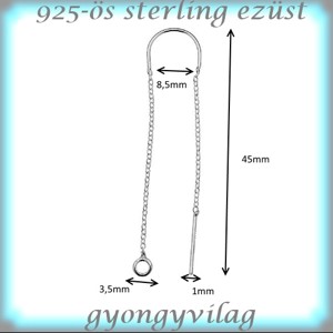 Accesorii pentru bijuterii din argint 925: închizător pentru cercei, buton pentru cercei, lanț pentru cercei EFK BFL 03 -  - Artynos.ro
