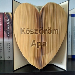 Mulțumesc mamă/tată în sculptura cărții inimii - casă & stil de viață - accesorii pentru decorat casa - decorațiuni de masă și decorațiuni pentru rafturi  - sculptură de carte, carte pliată - Artynos.ro