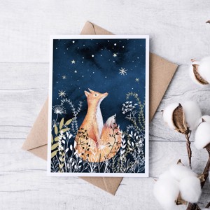 Carte poștală de Crăciun, felicitare, animal de pădure cadou companion -  - Artynos.ro