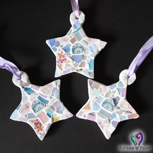 Mozaic din sticla ornament pentru pomul de Craciun stea, , , ARTYNOS