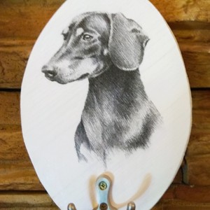 Suport de perete pentru lesa cu caine dachshund, , , ARTYNOS
