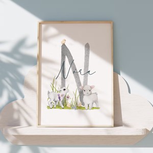 Viața la fermă, decorațiuni de perete, set poster cu monogramă, 3 bucăți -  - Artynos.ro