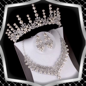 Seturi de bijuterii: set de bijuterii pentru nunta, mireasa, casual + diadema ES-SZT24-1, Accesorii nunta, Bijuterii mireasa, Set bijuterii de mireasa, , ARTYNOS