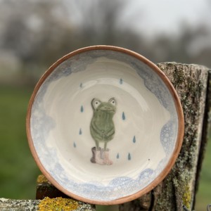 Bol ceramic pictat manual - Broasca 15 cm - Artynos.ro