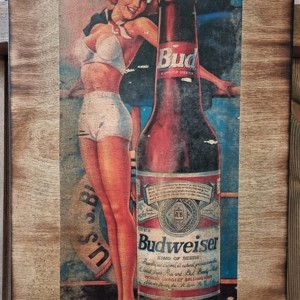 Budweiser poza din lemn, Casa & Stil de viata, Accesorii pentru decorat casa, Picturi murale, Arta de perete din lemn, , ARTYNOS