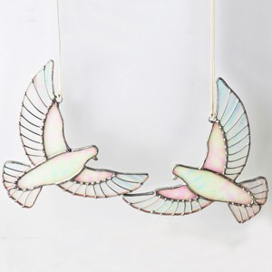 Pereche de porumbei sălbatici - crăciun - decorațiuni de crăciun de casă - figurine pentru pomul de crăciun - Artynos.ro