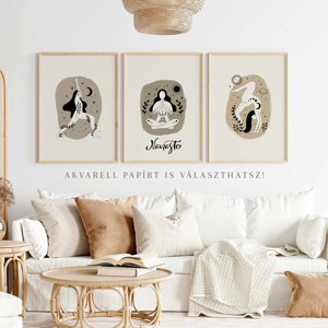 Afiș de yoga, imagine motivațională de yoga, set de decorațiuni de perete pentru studioul de yoga 3 bucăți -  - Artynos.ro