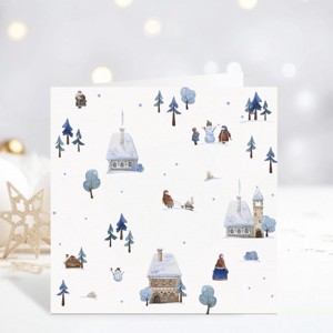 Carte poștală de Crăciun Zima, felicitare pliabilă, set cadou 2 buc -  - Artynos.ro