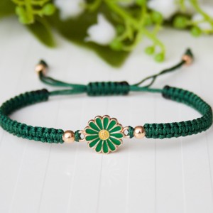 Bratara macramé impletita - Floare verde inchis, , , ARTYNOS