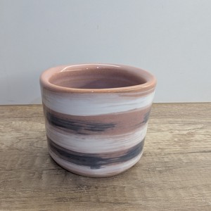 Ghiveci de flori din ceramică cu dungi -  - Artynos.ro