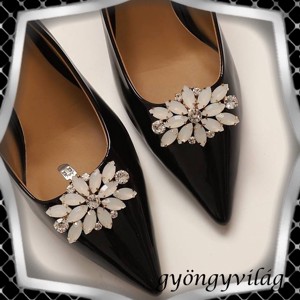 Nuntă, mireasă, decorațiuni casual pentru pantofi, clip pentru pantofi ES-CK44 alb opal - accesorii nuntă - pantofi de mireasă  - Artynos.ro