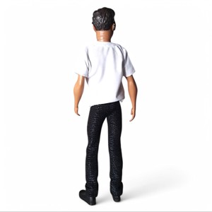 Tricou pentru băieți, cu mâneci scurte, model Ken, alb simplu � îmbrăcăminte pentru păpuși de tip Barbie (f007fh) - jucării și echipamente pentru copii - jucării și accesorii pentru copii - haine de barbie - Artynos.ro
