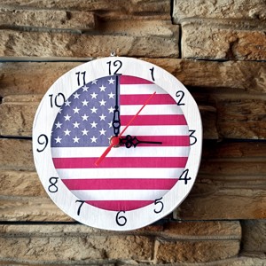 Ceas de perete din lemn în stil american -  - Artynos.ro