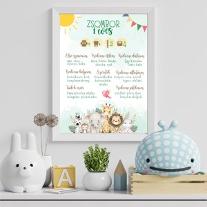 Poster aniversar, poster aniversar pentru băieți, imagine aniversară, animale din junglă - produs digital -  - Artynos.ro