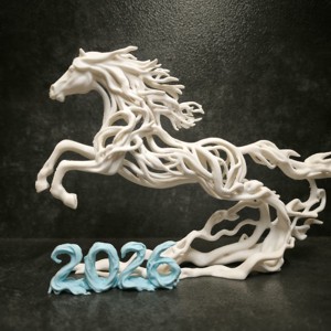 2026 Anul Calului � Statuetă Armăsarul Eteric imprimată 3D � Cal abstract � Disponibilă în mai multe culori -  - Artynos.ro