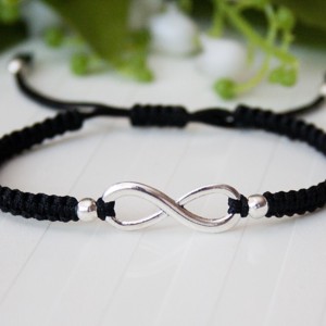 Bratara macramé impletita - Infinity black pearl, , , ARTYNOS