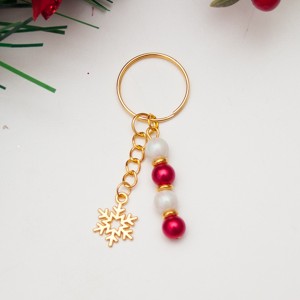 Breloc, geanta ornament Craciun - ren fulg de nea aur, , , ARTYNOS
