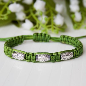 Bratara macramé impletita - Margele verzi, , , ARTYNOS