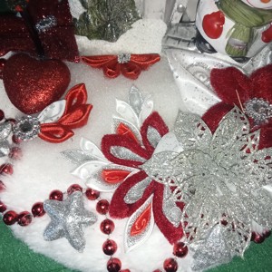 Decorațiuni de masă luminoase argintii-roșii cu o lumină de casă - casă & stil de viață - accesorii pentru decorat casa - Artynos.ro