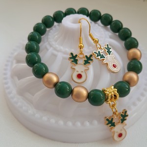 Set de bijuterii cu cerb de Crăciun - brățară, cercei -  - Artynos.ro