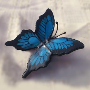Clemă de păr franțuzească: fulg Azure pictat manual, în Tiffany -  - Artynos.ro