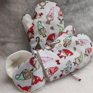 Mănuși de bucătărie cu spiriduși de Crăciun - casă & stil de viață - echipamente de bucătărie - textile pentru bucătărie - mănuși de bucătărie - Artynos.ro