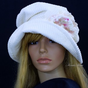 ANDERSEN - pălărie cu design din catifea albă - îmbrăcăminte și modă - eșarfe, pălării, fularuri - pălărie - Artynos.ro