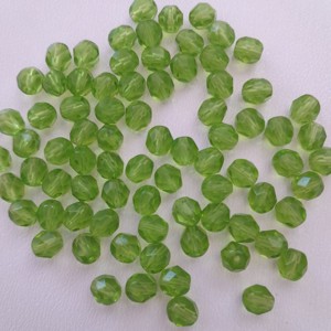 Margele cehe fatetate din sticla - 6mm - 40 buc / pachet - verde, , , ARTYNOS