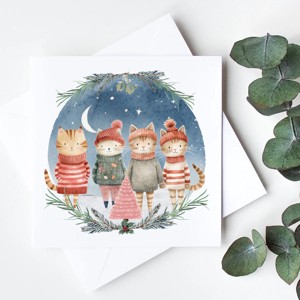 Felicitare de Crăciun, felicitare, felicitare cadou, pisică -  - Artynos.ro