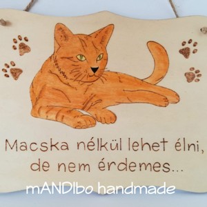 Tăbliță amuzantă pentru iubitorii de pisici, Casă & Stil de viață, Accesorii pentru decorat casa, Decorațiuni de pereți, decorațiuni suspendate, Decorațiuni suspendate, Gravare, pirogravură, ARTYNOS