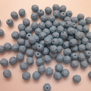 Margele cehe fatetate din sticla - 6mm - 40 buc / pachet - albastru mat, , , ARTYNOS