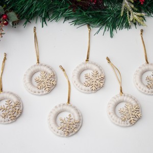 Macrame hoop Crăciun ornament 6 bucăți -  - Artynos.ro
